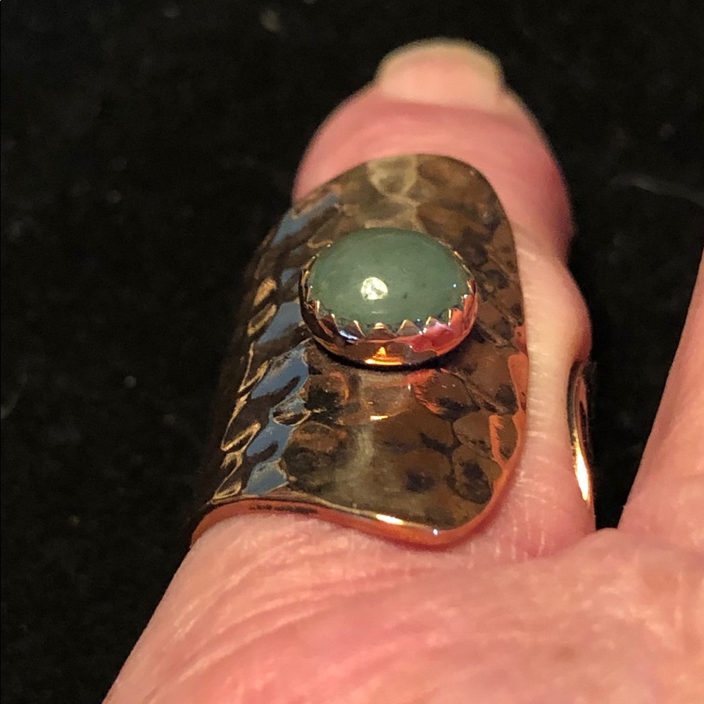 Copper Jade Statement Ring C-3-8